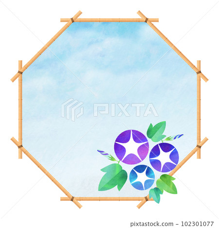 Morning glory octagonal frame blind summer frame Morning glory octagonal frame blind summer frame 102301077
