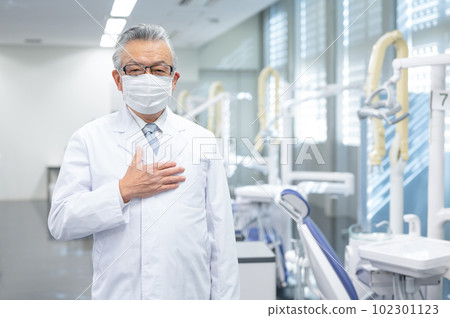 Dental care male dentist in white coat Dental care male dentist in white coat 102301123