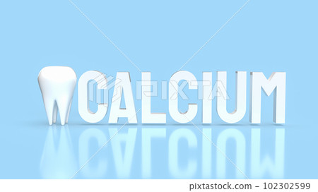 The white calcium text and teeth on blue background 3d rendering The white calcium text and teeth on blue background 3d rendering 102302599