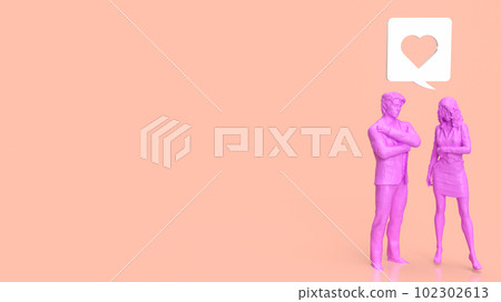 The man and woman figure for love concept 3d rendering 102302613