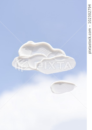 The texture of the cream on the blue sky. 102302794