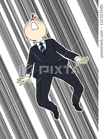Businessman blue flying with a nosebleed Businessman blue flying with a nosebleed 102303480