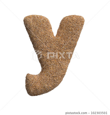 Sand letter Y - Small 3d beach font - Holidays, travel or ocean concepts 102303501