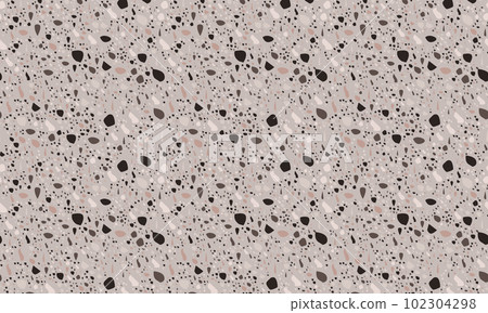 Terrazzo seamless pattern vector texture in gray colors. Realistic italian marble texture or granite flooring. Terrazzo seamless pattern vector texture in gray colors. Realistic italian marble texture or granite flooring. 102304298
