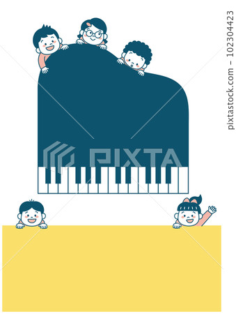 Piano classroom child illustration flyer background material simple 102304423