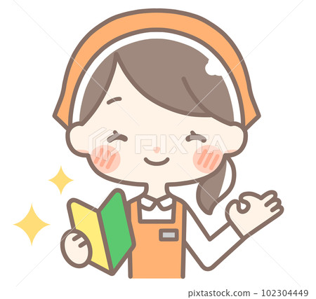 有初學者標記的微笑的女職員 102304449