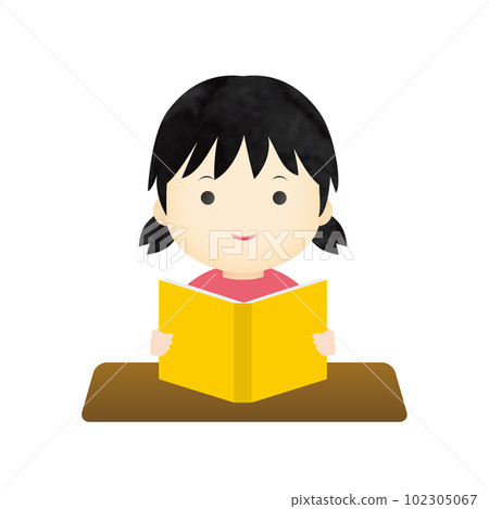 Elementary school girl studying 102305067