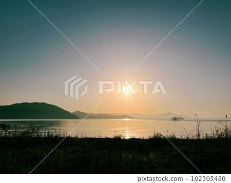 Lake Biwa at sunset 102305480