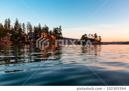 Residential Homes on the Water in Belcarra, Vancouver, BC, Canada. Residential Homes on the Water in Belcarra, Vancouver, BC, Canada. 102305564