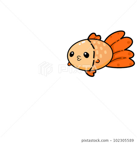 Cute goldfish doodle art. Cute goldfish doodle art. 102305589