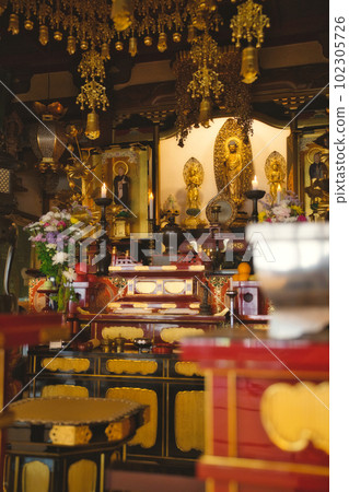 Main hall and Buddha statue Main hall and Buddha statue 102305726