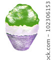 melon shaved ice white background 102306153