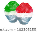 Strawberry and melon shaved ice 102306155