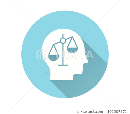 Psychosis icon. Simple illustration with long shadow for graphic and web design. 102307271
