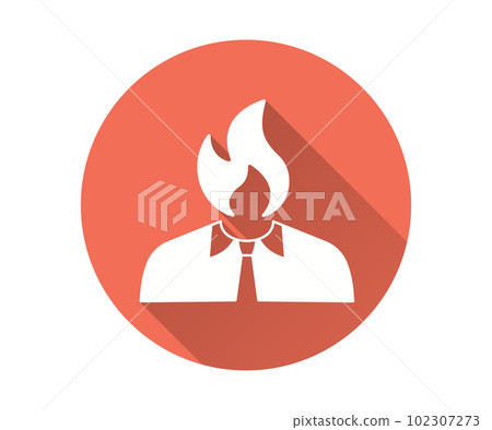 Stress icon with long shadow for graphic and web design. 102307273