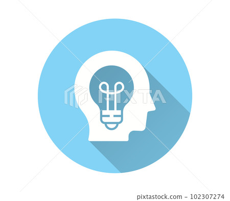 Brainstorm icon with long shadow for graphic and web design. Brainstorm icon with long shadow for graphic and web design. 102307274
