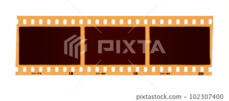 Vintage photo filmstrip isolated on white background 102307400