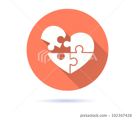 Charity icon with long shadow for graphic and web design. 102307426