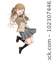 High school girl with a bright pose (smile) 102307446
