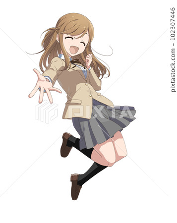High school girl with a bright pose (smile) 102307446