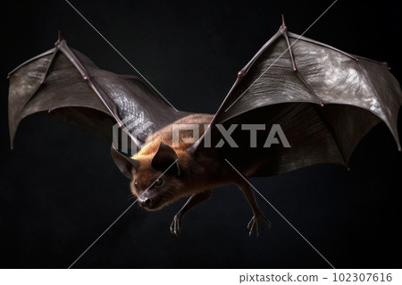 Flying foxes with spread wings: AI creations 102307616
