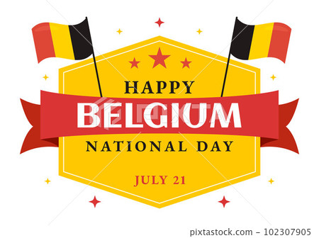 Happy Belgium Independence Day on July 21 Vector Illustration with Waving Flag Background in Flat Cartoon Hand Drawn for Landing Page Templates Happy Belgium Independence Day on July 21 Vector Illustration with Waving Flag Background in Flat Cartoon Hand Drawn for Landing Page Templates 102307905