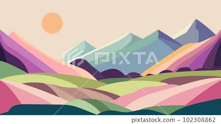 Colorful vector landscape 102308862