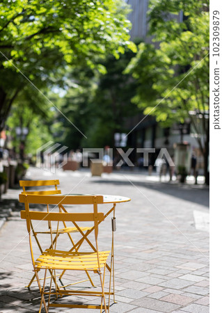 Tables and chairs on Marunouchi Naka-dori <Marunouchi, Chiyoda-ku, Tokyo/May> 102309879