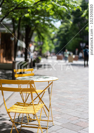 Tables and chairs on Marunouchi Naka-dori <Marunouchi, Chiyoda-ku, Tokyo/May> 102309880
