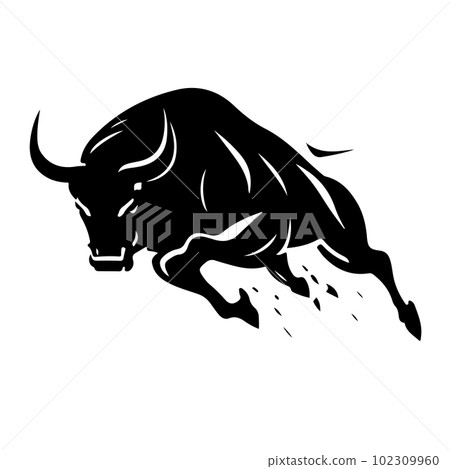 Vector bull design on white background. Wild Animals. Editable vector illustration. Vector illustration Vector bull design on white background. Wild Animals. Editable vector illustration. Vector illustration 102309960