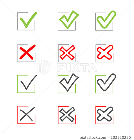 accepted and rejected sign symbols set accepted and rejected sign symbols set 102310250