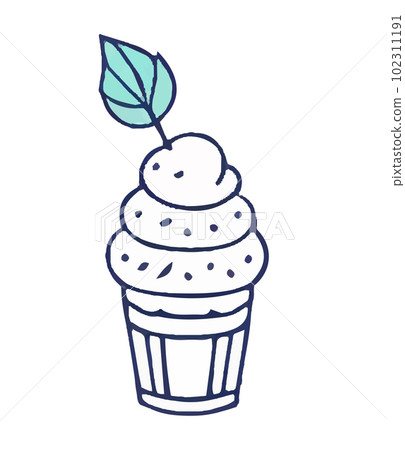 Ice cream. Simple image. Vector illustration for coloring book Ice cream. Simple image. Vector illustration for coloring book 102311191