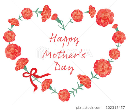 mother's day red carnation heart frame mother's day red carnation heart frame 102312457