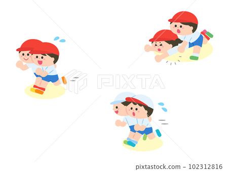 Sports day competition Three-legged race 102312816