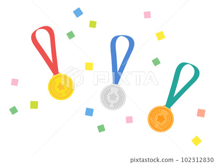 Gold medals, silver medals, bronze medals 102312830