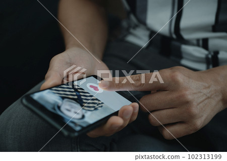 man gives a like to the profile of another man 102313199