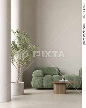 Modern style conceptual interior room 3d illustration 102313768