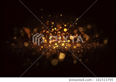 Glittering Vintage Lights in Dark Gold and Black Background. created with Generative AI Glittering Vintage Lights in Dark Gold and Black Background. created with Generative AI 102313795