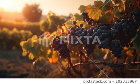 Beauty of Sunset Amongst the Vines. created with Generative AI 102313967