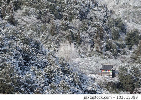 冬天的京都:嵐山和千光寺的雪景 冬天的京都:嵐山和千光寺的雪景 102315389