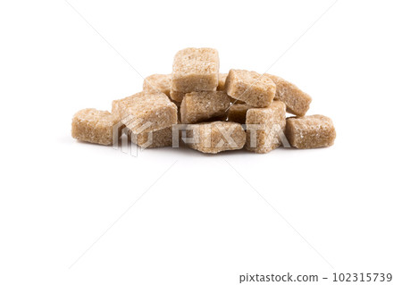 brown sugar cubes isolated brown sugar cubes isolated 102315739