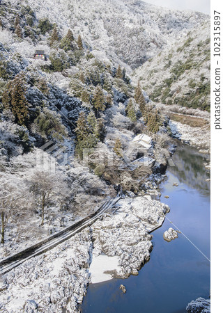 從嵐山公園展望台看到的嵐山雪景 102315897