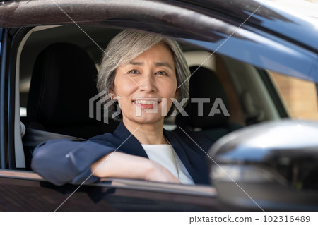 駕駛汽車的資深婦女 102316489