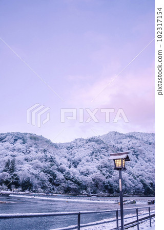 Kyoto in winter Arashiyama covered in snow early in the morning Kyoto in winter Arashiyama covered in snow early in the morning 102317154