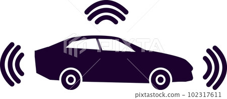 autonomous car icon on white background. smart car siign. autopilot symbol. flat style. 102317611