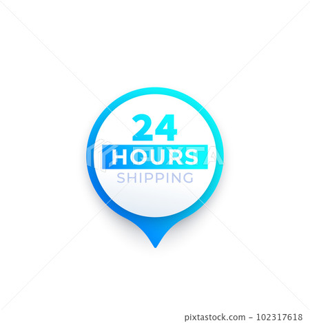 24 Hours shipping design, vector sticker 102317618