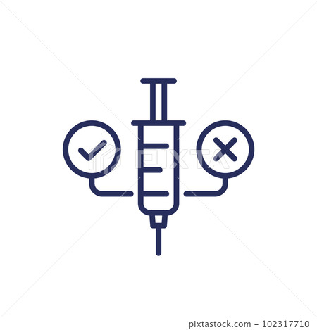 Pros and cons of vaccination line icon Pros and cons of vaccination line icon 102317710