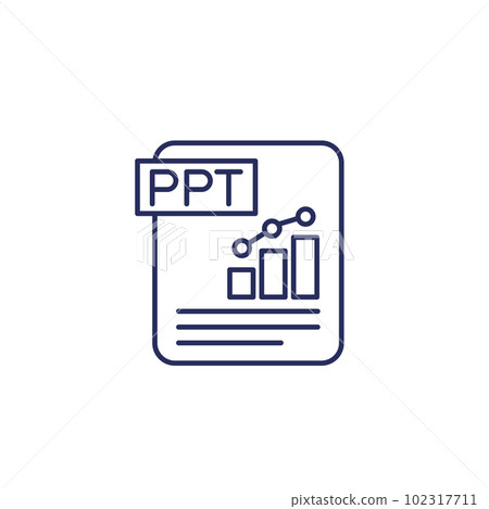 PPT file line icon, presentation and slides format 102317711