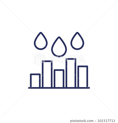 water level line icon with a graph 102317713