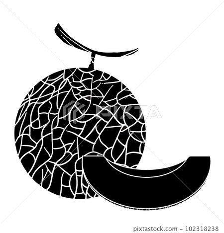 切瓜剪影插圖素材 切瓜剪影插圖素材 102318238